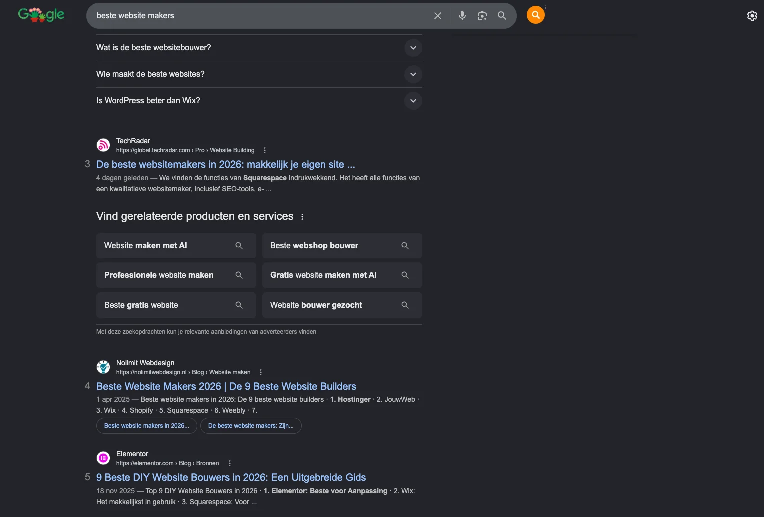 Nolimit Webdesign in de top-resultaten voor beste website makers