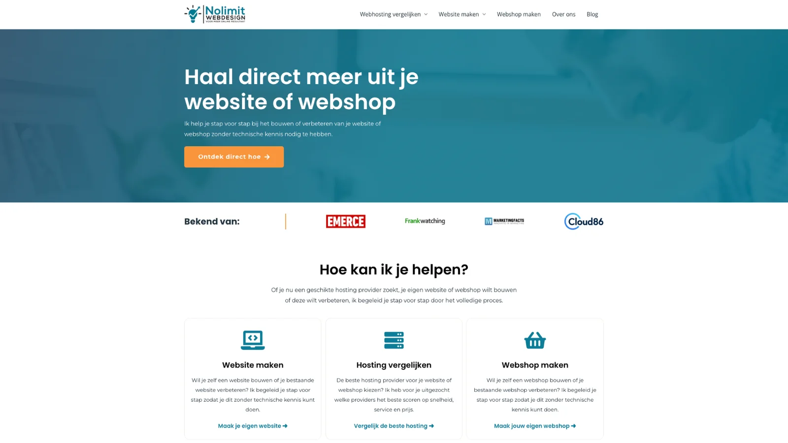 Homepage Nolimit Webdesign